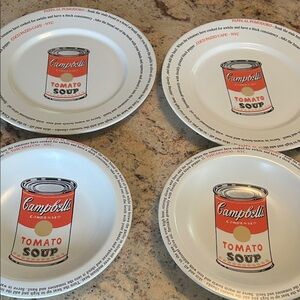 Mike Bildo Campbell's Tomato Soup Plates/Bowl Set 4 (2 each)